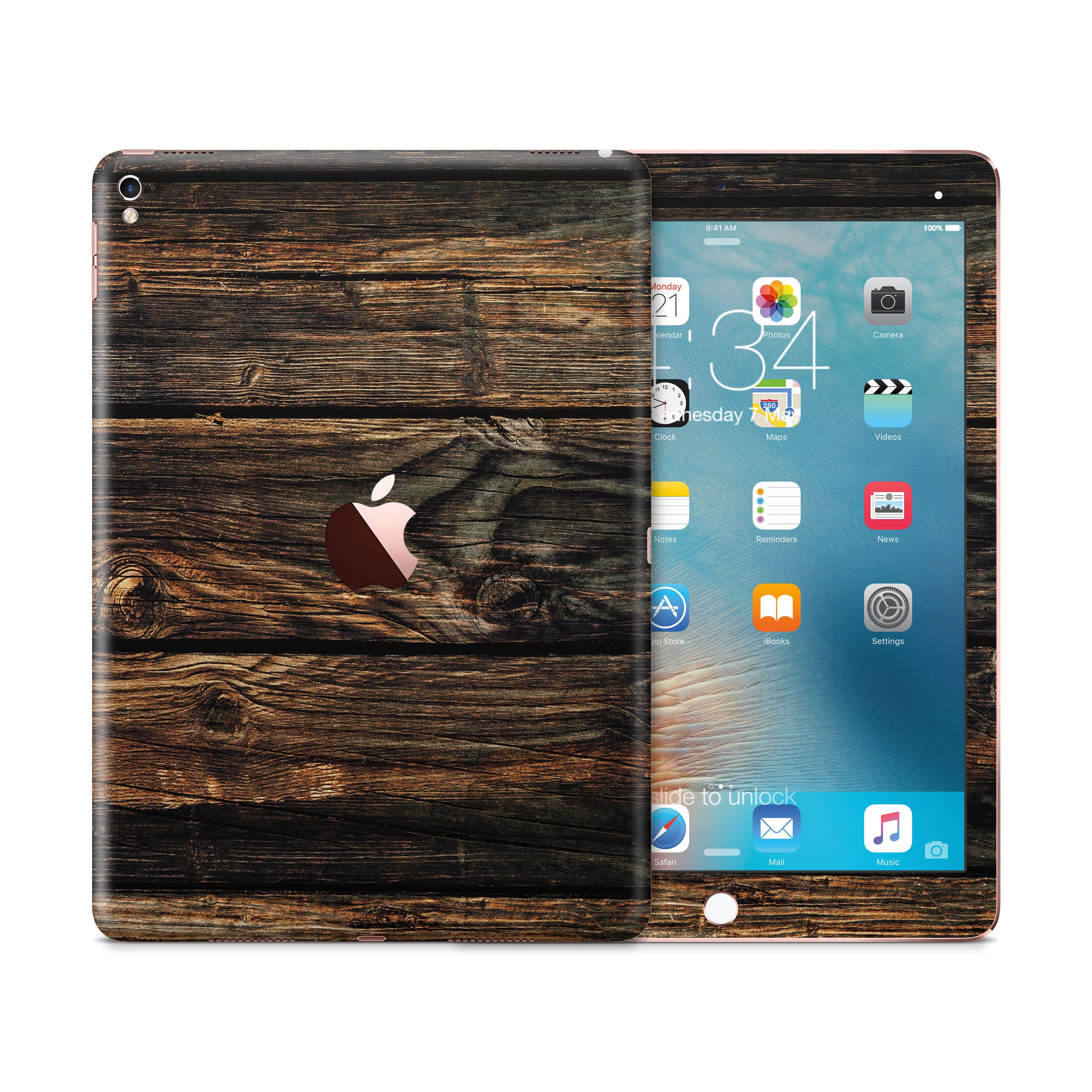 BROWN WOOD v3 Ipad tablet vinyl skin