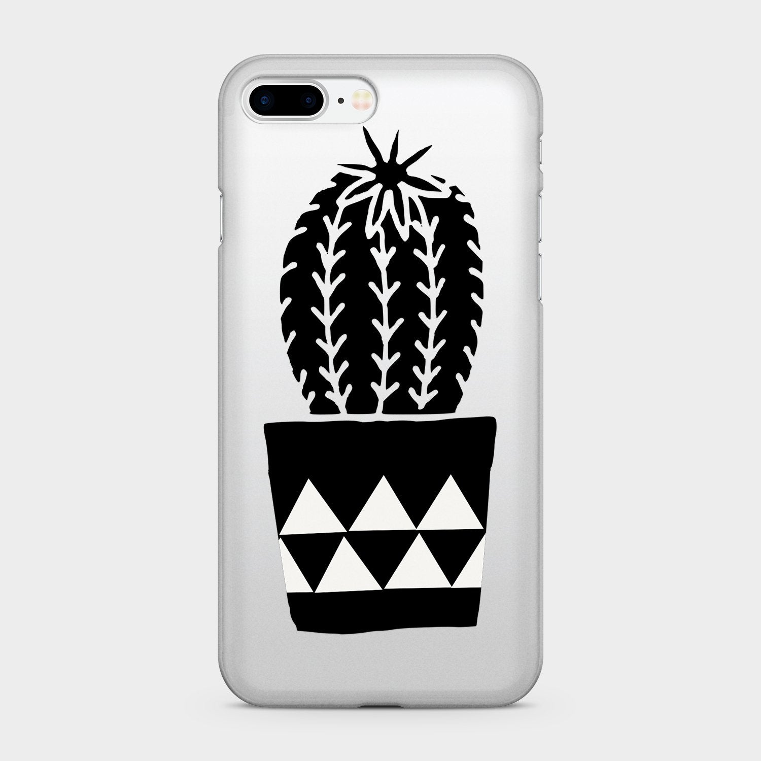 CACTUS IN BLACK clear iPhone case (D12)