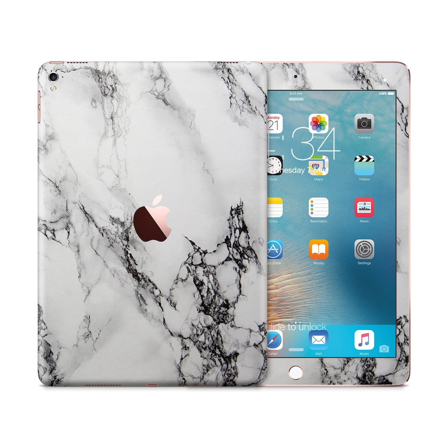 WHITE MARBLE Ipad tablet vinyl skin