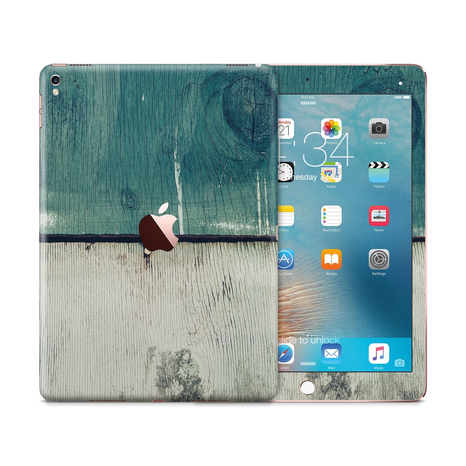 DOUBLE WOOD Ipad tablet vinyl skin