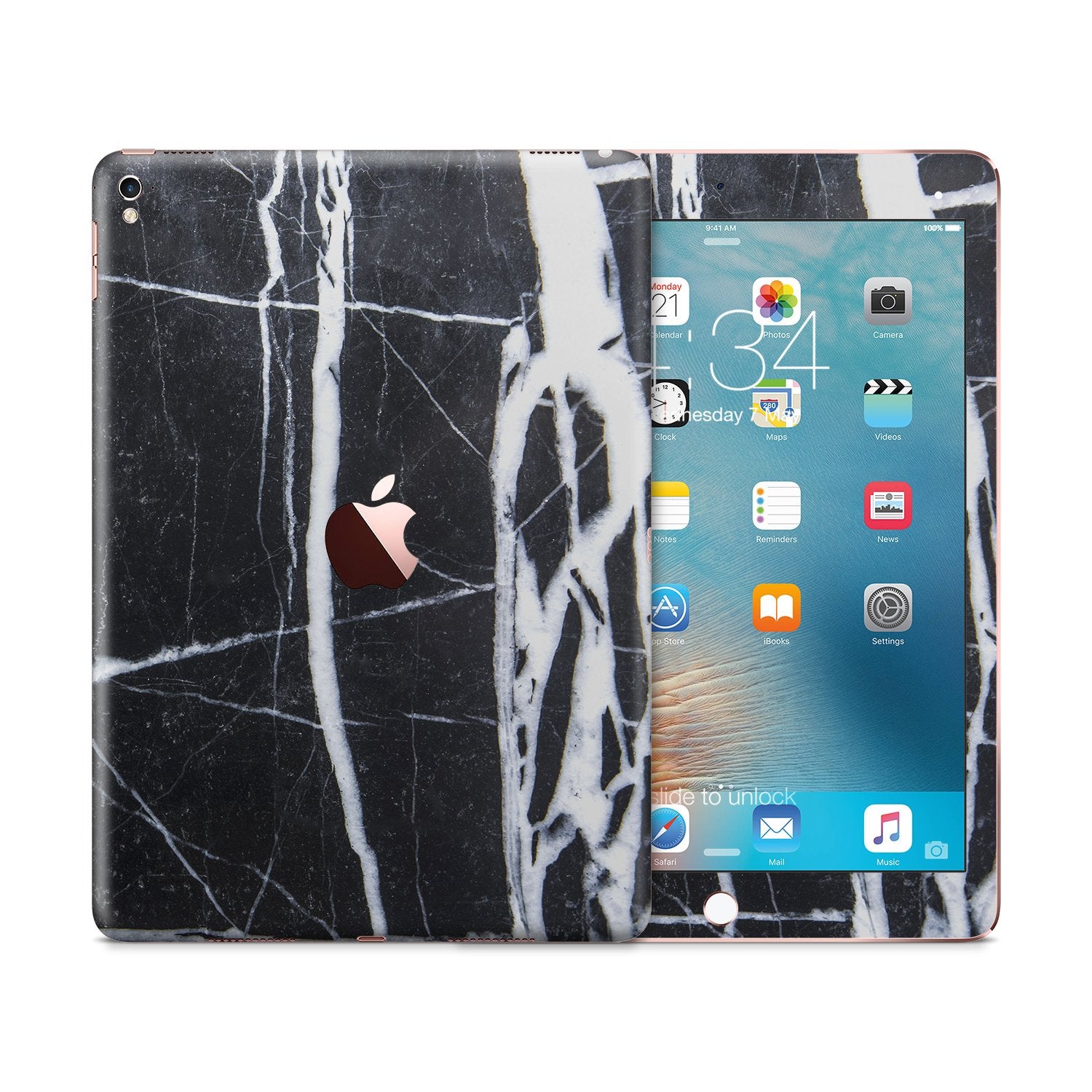 BLACK MARBLE v2 Ipad tablet vinyl skin