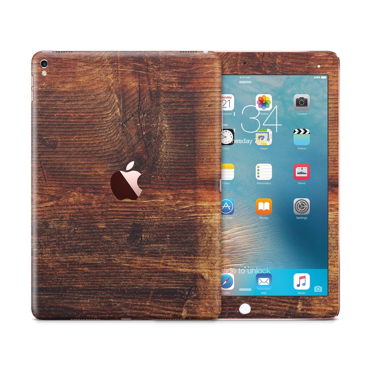 BROWN WOOD Ipad tablet vinyl skin