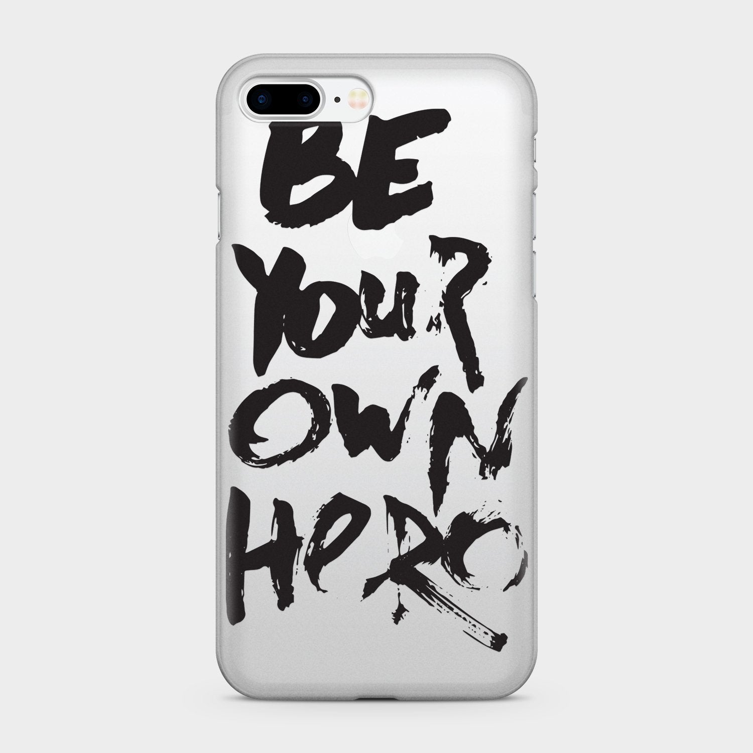 BE YOUR OWN HERO clear iPhone case (D60)
