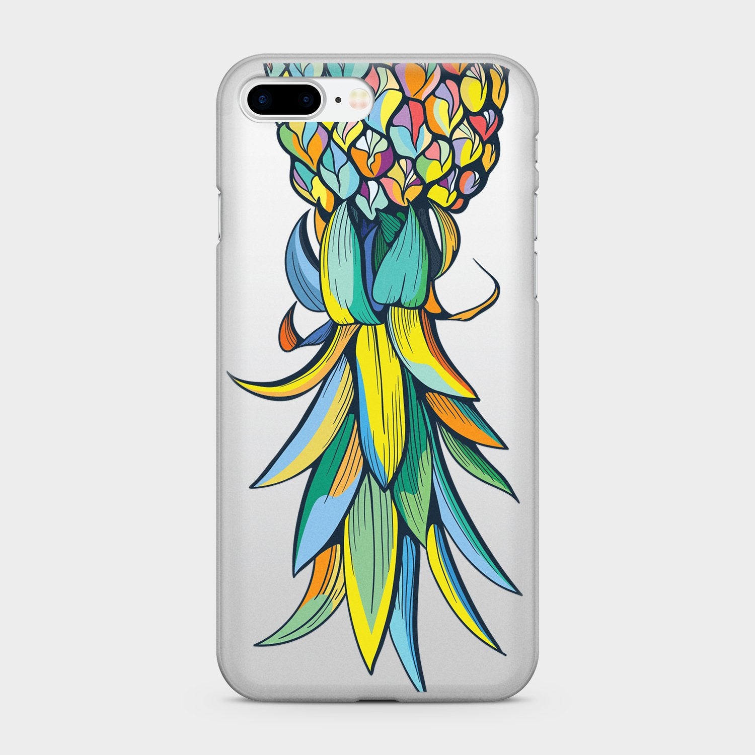 COLORFUL PINEAPPLE clear iPhone case (D61)